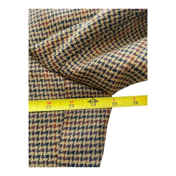 David G. Cotugno Mens 2 Button Silk Wool Blazer Jacket Beige Yellow Houndstooth - Picture 8 of 14
